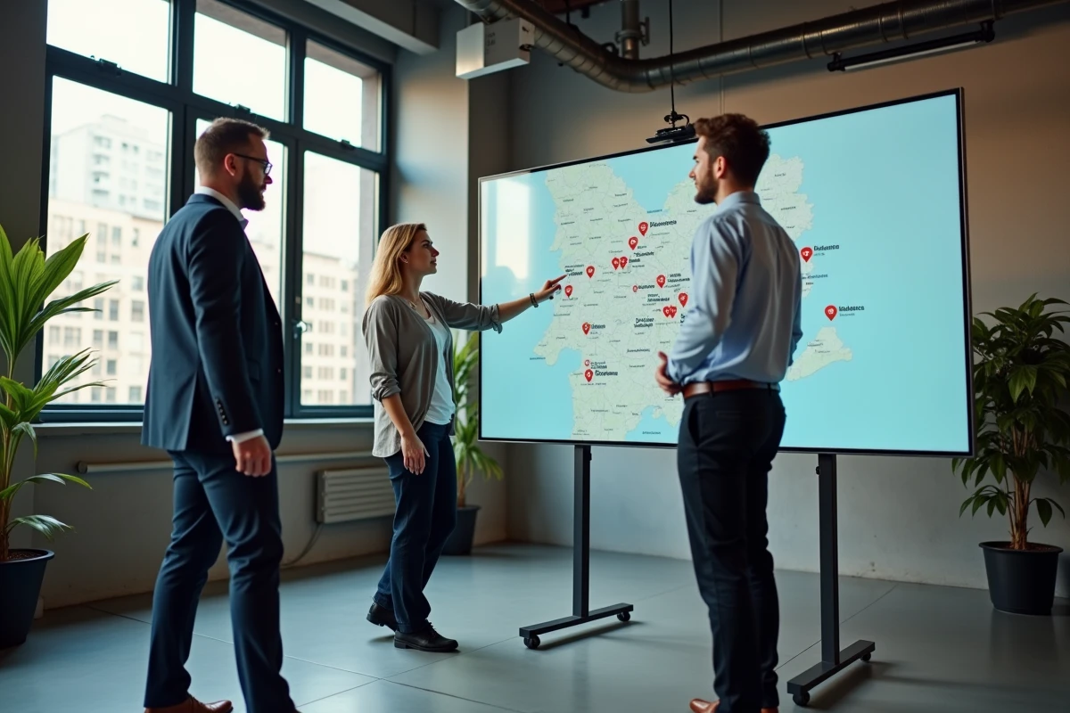 Groupe de collègues discutant autour d