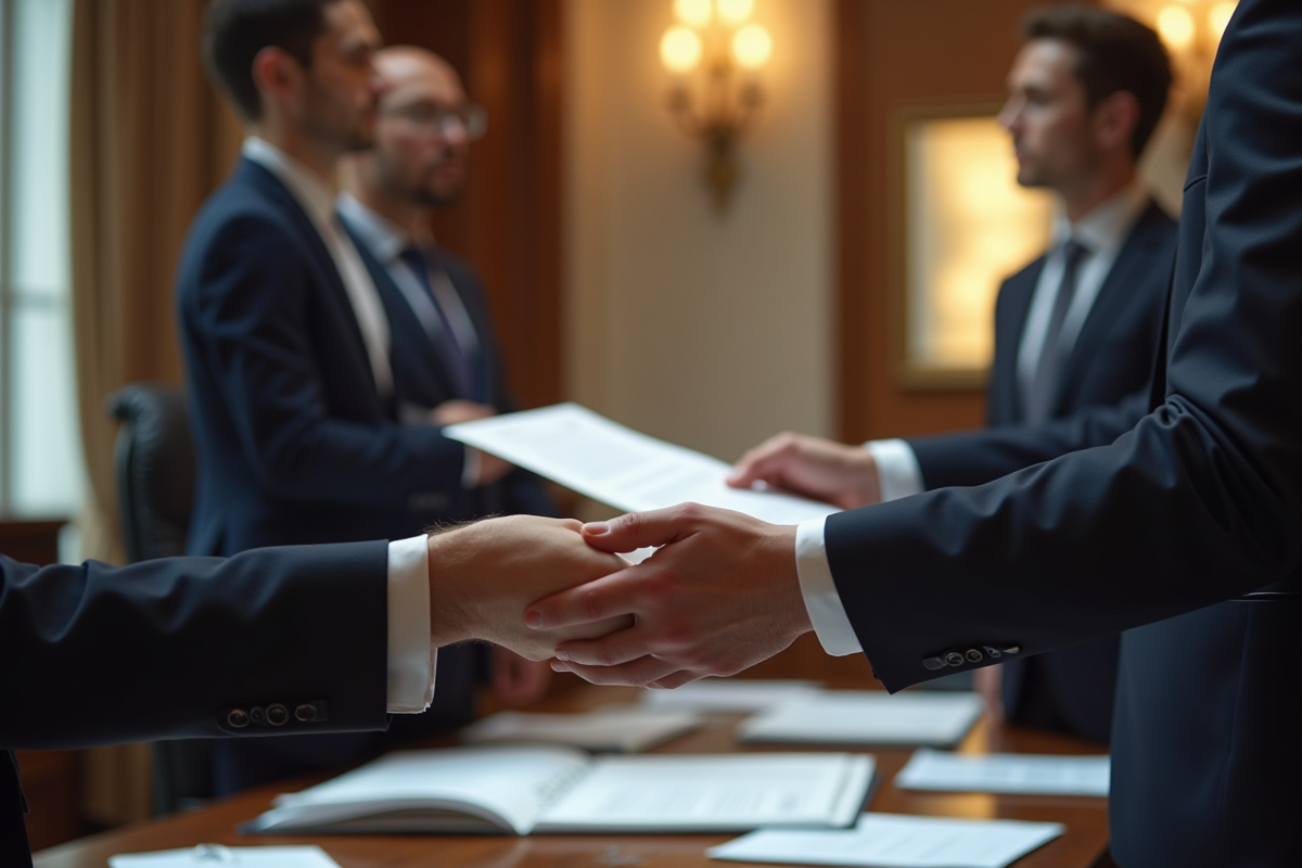 Échange officiel de documents entre responsables gouvernementaux