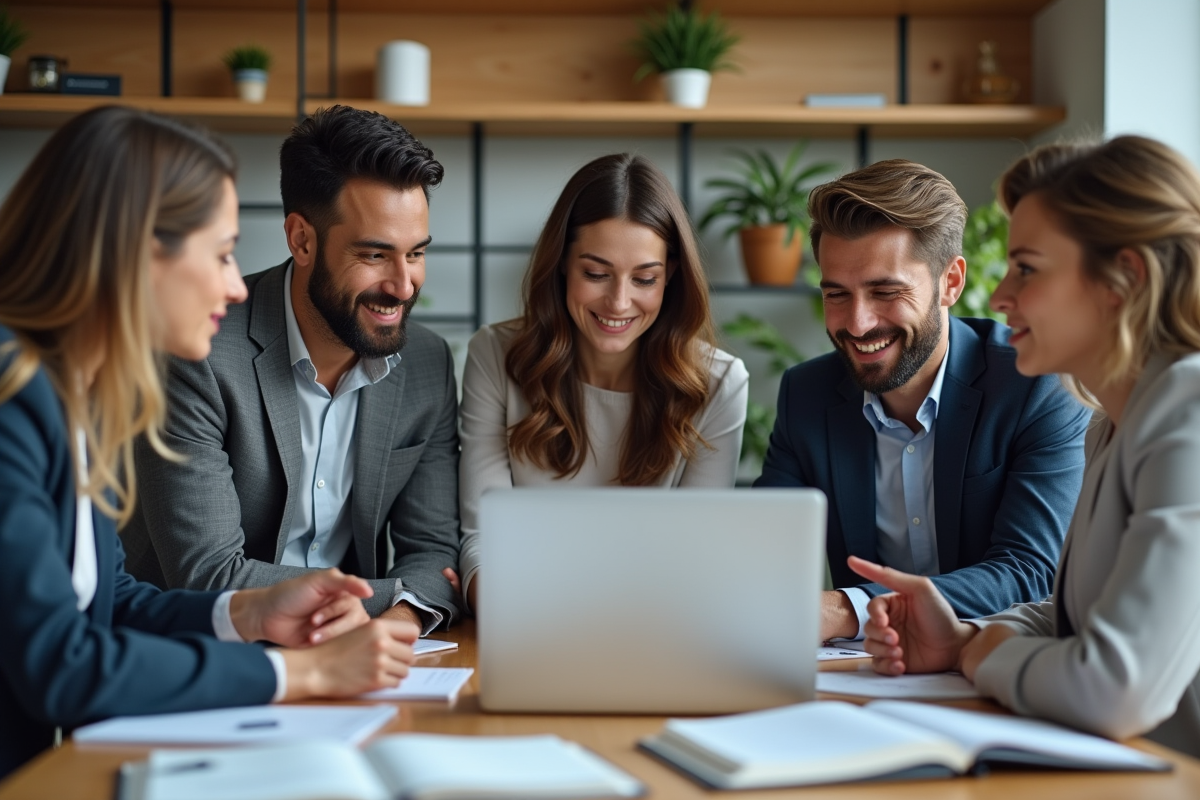 Groupe de professionnels divers en réunion de travail