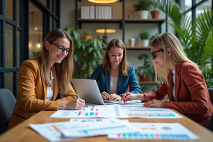Groupe de professionnels en réunion autour d'une table de planification