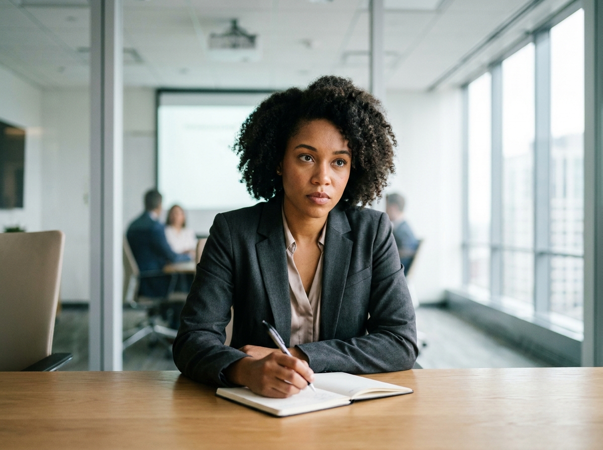 Jeune femme en formation en entreprise lors d'une session