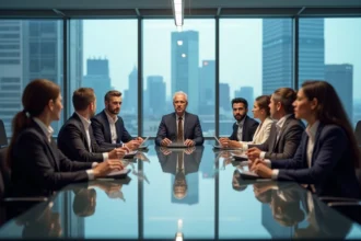 Groupe de professionnels divers lors d'une conférence en entreprise