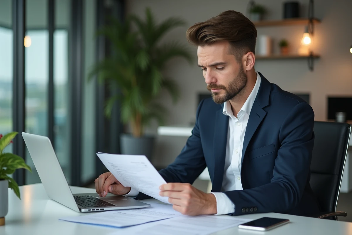 Homme d affaires en réunion dans un bureau moderne